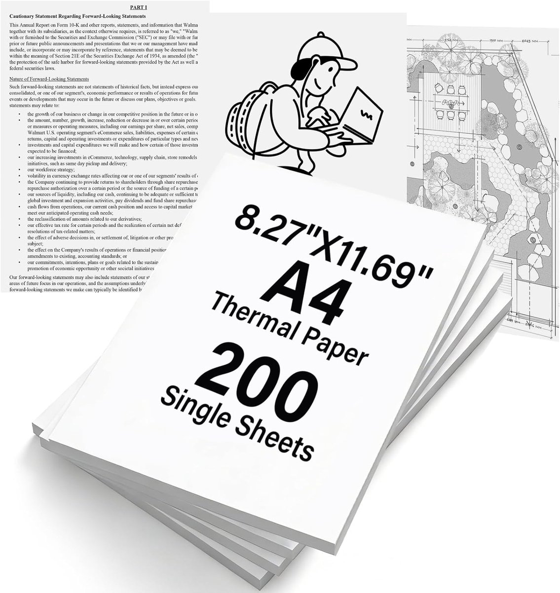 Thermisch papier A4 - 200 vellen - Hoge kwaliteit - Geschikt voor thermische printers - ShopVlot
