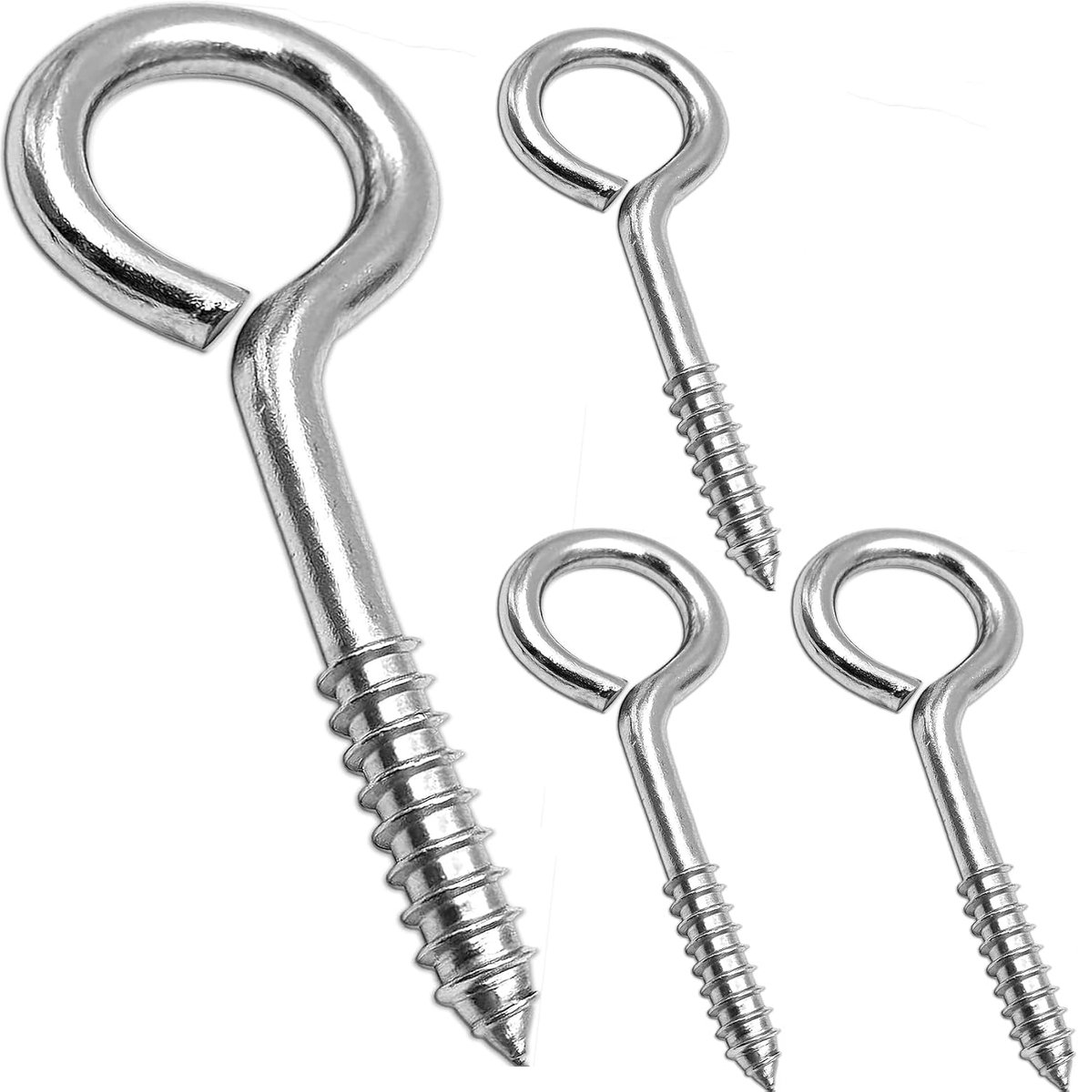 Ooghaken Set 4pcs - RVS M10 125mm - Zware kwaliteit - Ideaal voor zware toepassingen - ShopVlot