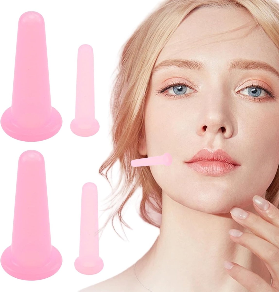 Cupping set 4 stuks - siliconen - voor huidverzorging - verbeterde doorbloeding - ShopVlot