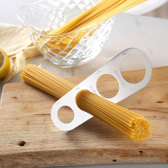 Spaghetti meettool set van 3 - roestvrij staal - 4 gaten - perfecte porties voor pasta - ShopVlot van Spaghetti. — afbeelding 2