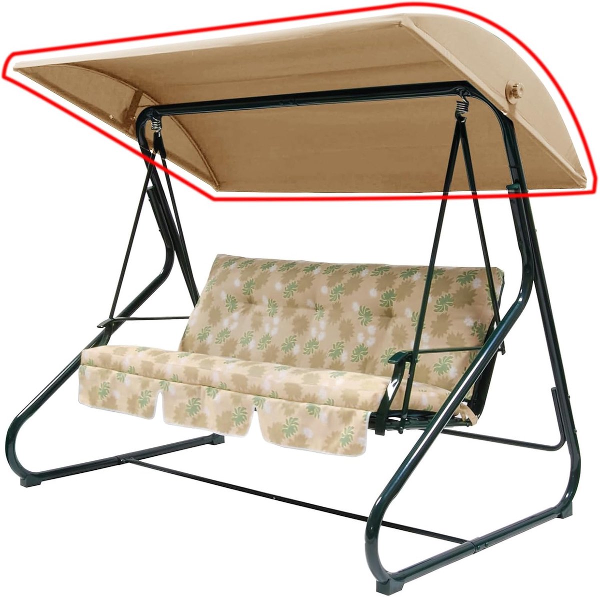 Tuinschommel vervangend dak - beige Oxford stof - waterdicht en onderhoudsvriendelijk - ideaal voor tuininrichting - ShopVlot