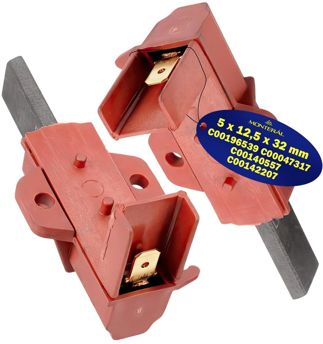 Carbon borstels voor wasmachine motor 5 x 12.5 x 32mm - Set van 2 - Geschikt voor Ariston en Indesit - 10 jaar garantie - ShopVlot