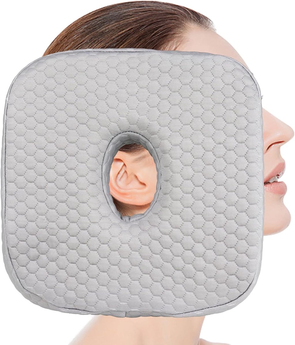Oor Slaper Kussen 23 x 23 cm - Geheugenfoam - Drukverlichting - Ondersteunt hoofd en nek - ShopVlot