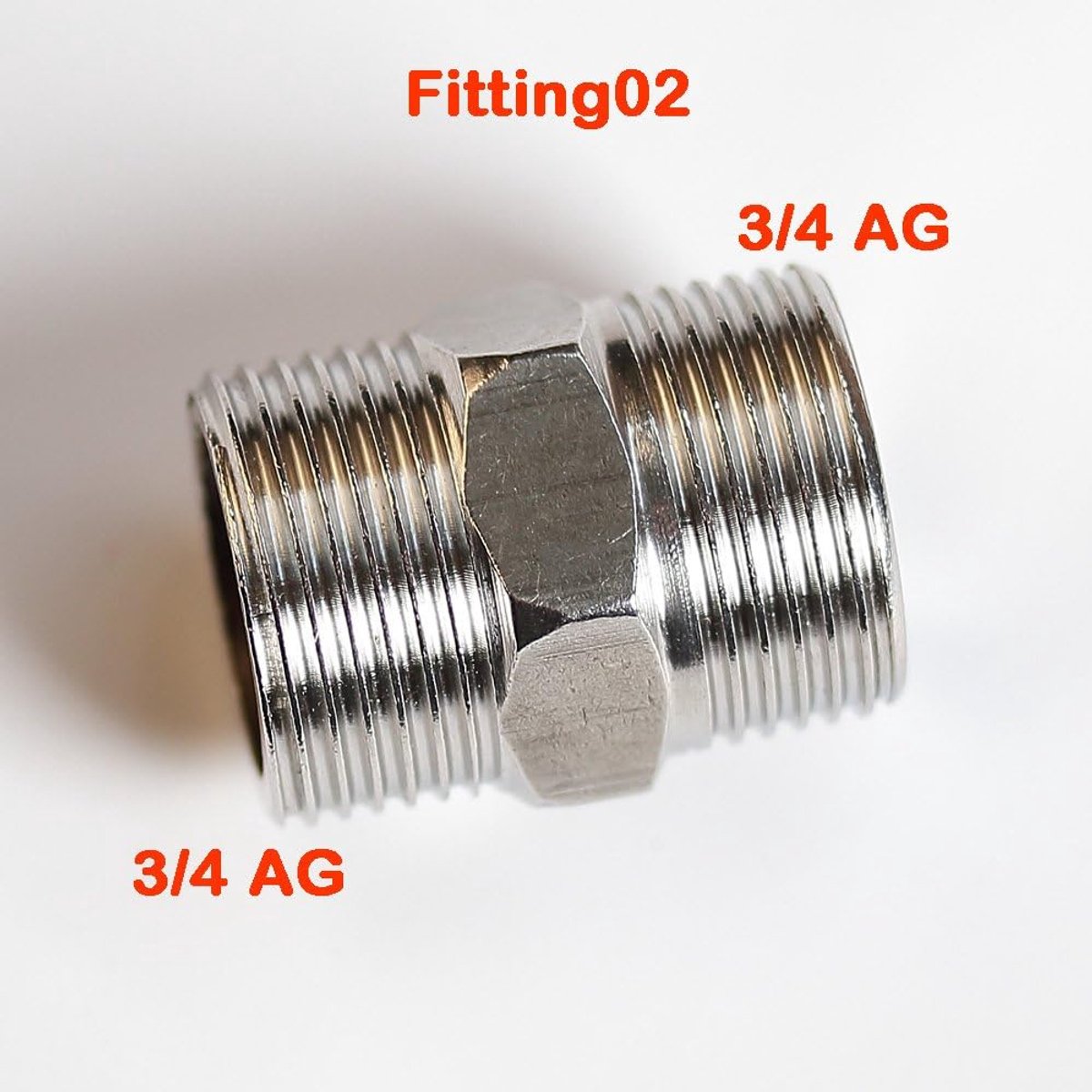 Doppelkoppeling 3/4' - RVS - 2x buitendraad - Perfect voor verlichting en kranen - ShopVlot