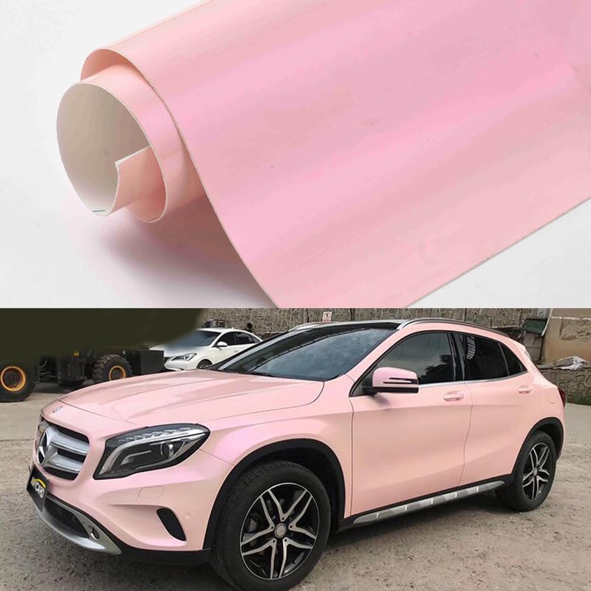 SnelShoppen - Gloss Auto Vinyl Wrap Tweekleurige Phantom Roze, Kleurenveranderende Folie, Zelfklevende Interieur Bekledingsfolie 30 x 152 cm, Krasbest