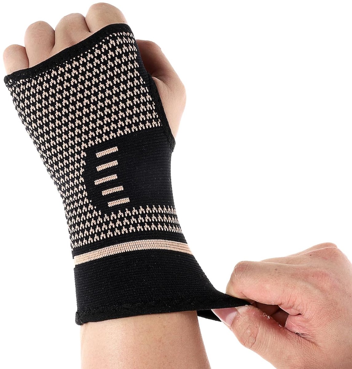 Thijox - 2 stuks polsbandages, polsbeschermers, compressieve polsspalk, koper, polssteun, sportbandages voor mannen en vrouwen, fitness, krachttrainin