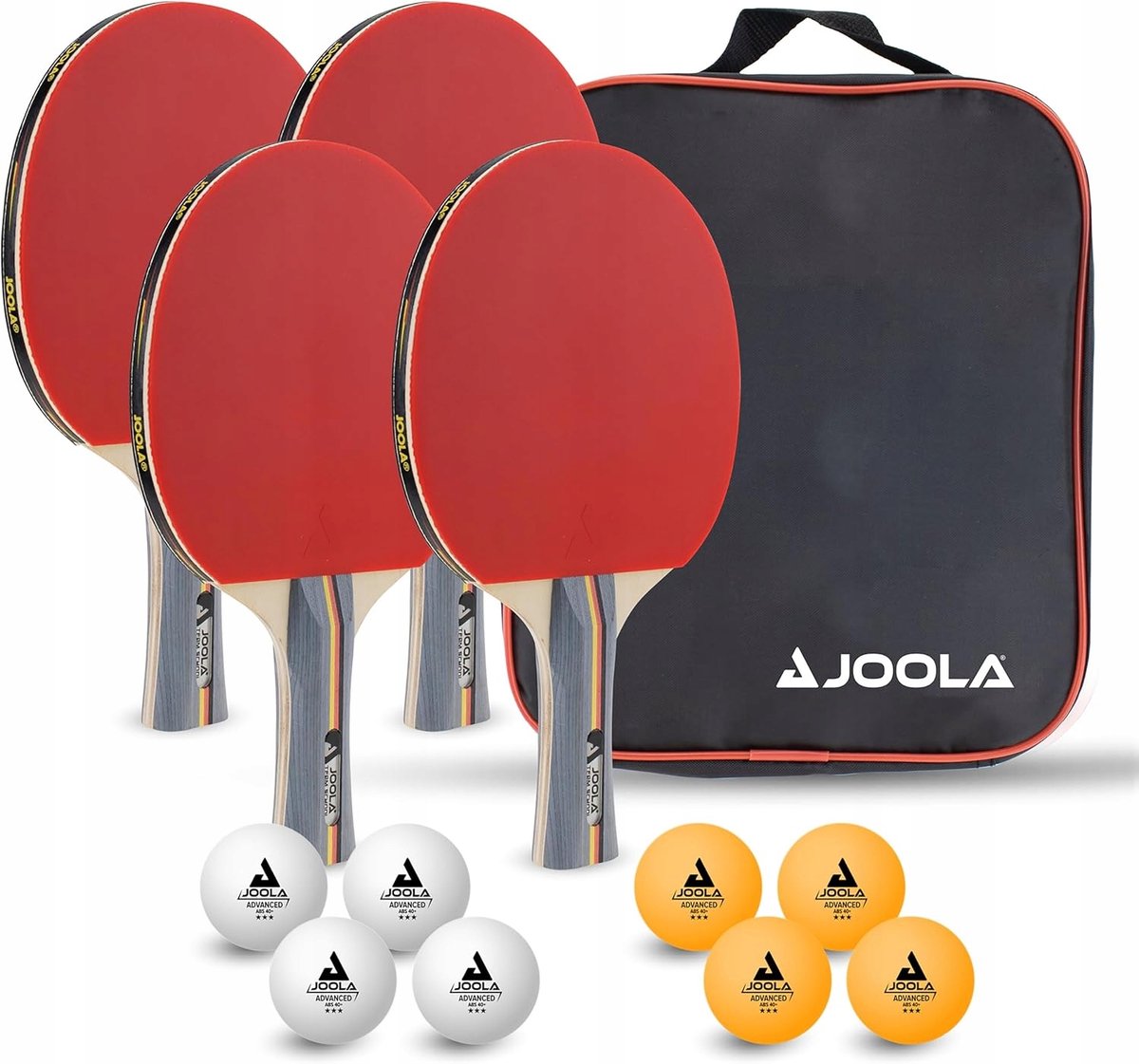 Merkloos Tafeltennisset: 4 Batjes, 6 Ballen & Tas