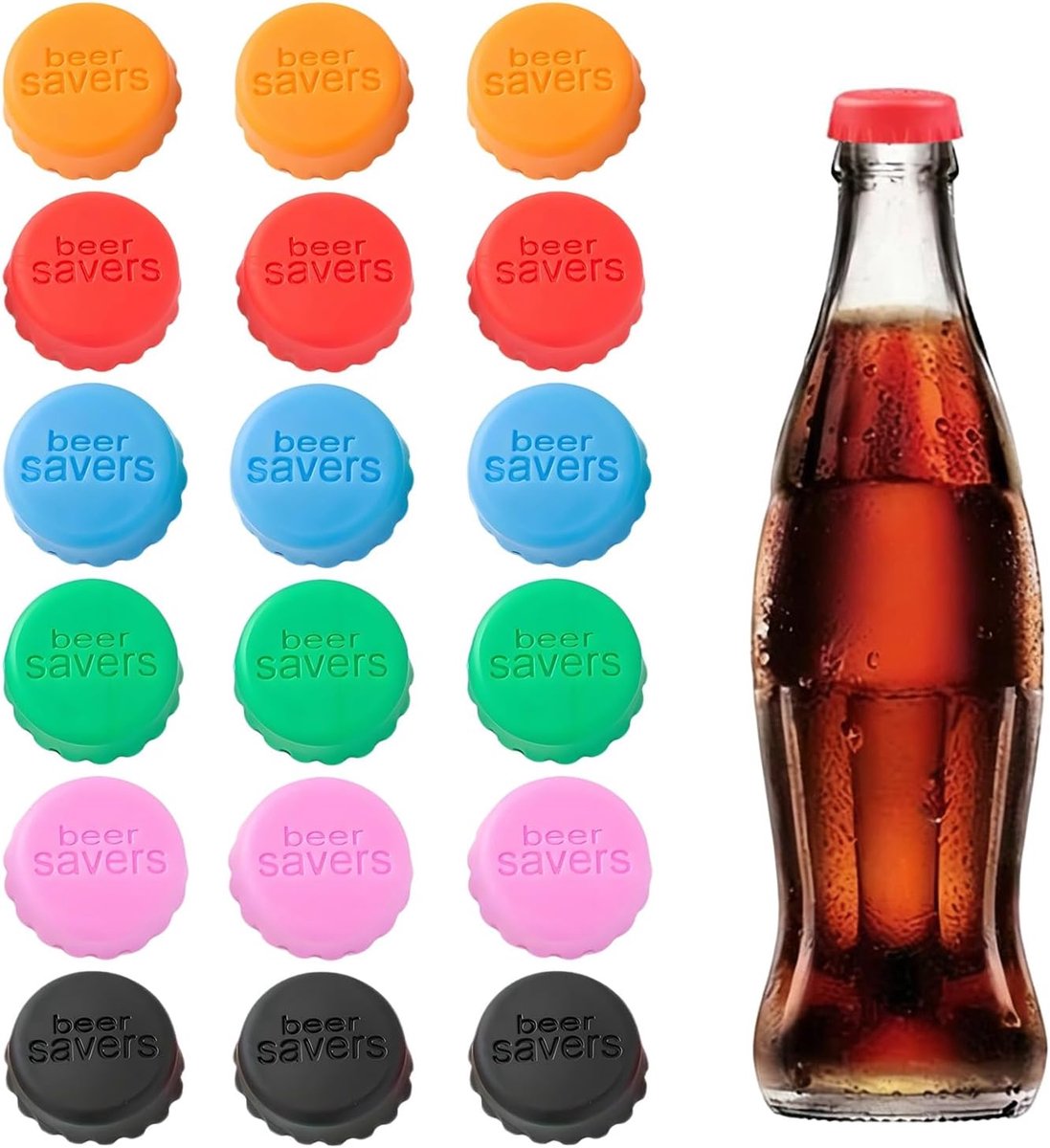 Flessenstoppen 18 stuks - Herbruikbare siliconen - Veelkleurig - Houdt drankjes vers - ShopVlot