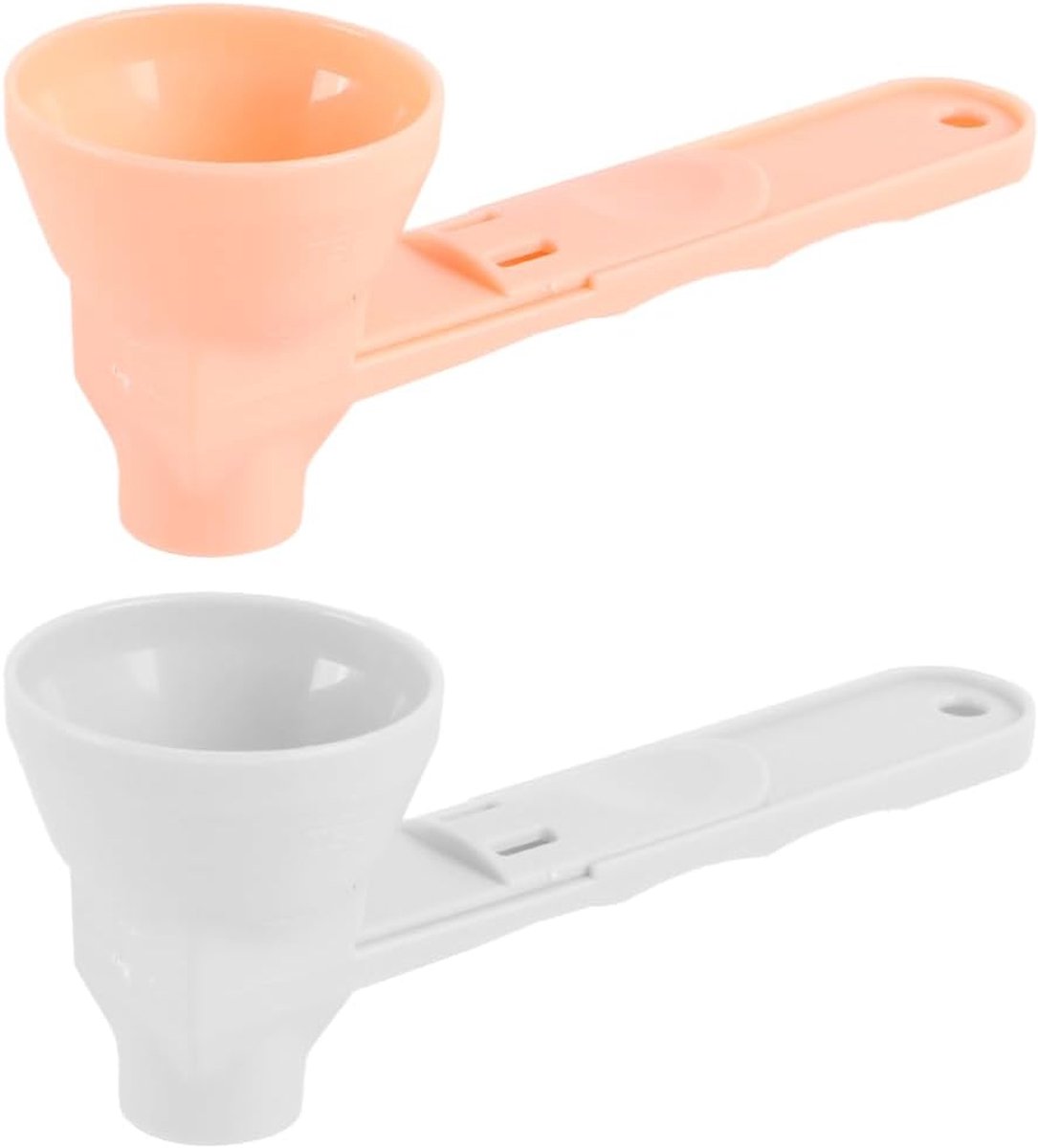Measuring spoons set - 2 stuks - wit en roze - nauwkeurig afmeten en gieten - ShopVlot