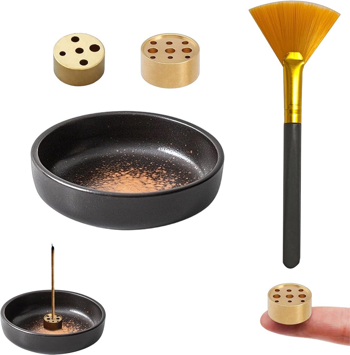 Ceramische wierookhouder set - 9 gaten & 5 gaten - minimalistisch ontwerp - ideaal voor meditatie - ShopVlot