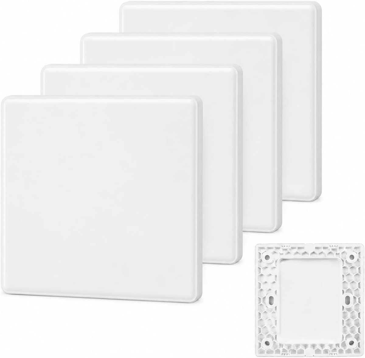 Stopcontactafdekking 86x86 mm - wit - voor ongebruikte stopcontacten - veilige en nette afwerking - ShopVlot