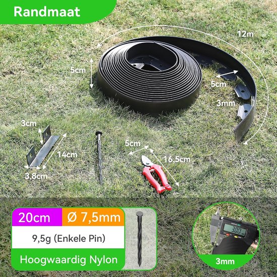 Landschapsafscheiding 2" Hoog - 40 ft. Kunststof - Flexibel en duurzaam - Ideaal voor tuin en bloembedden - ShopVlot — afbeelding 2