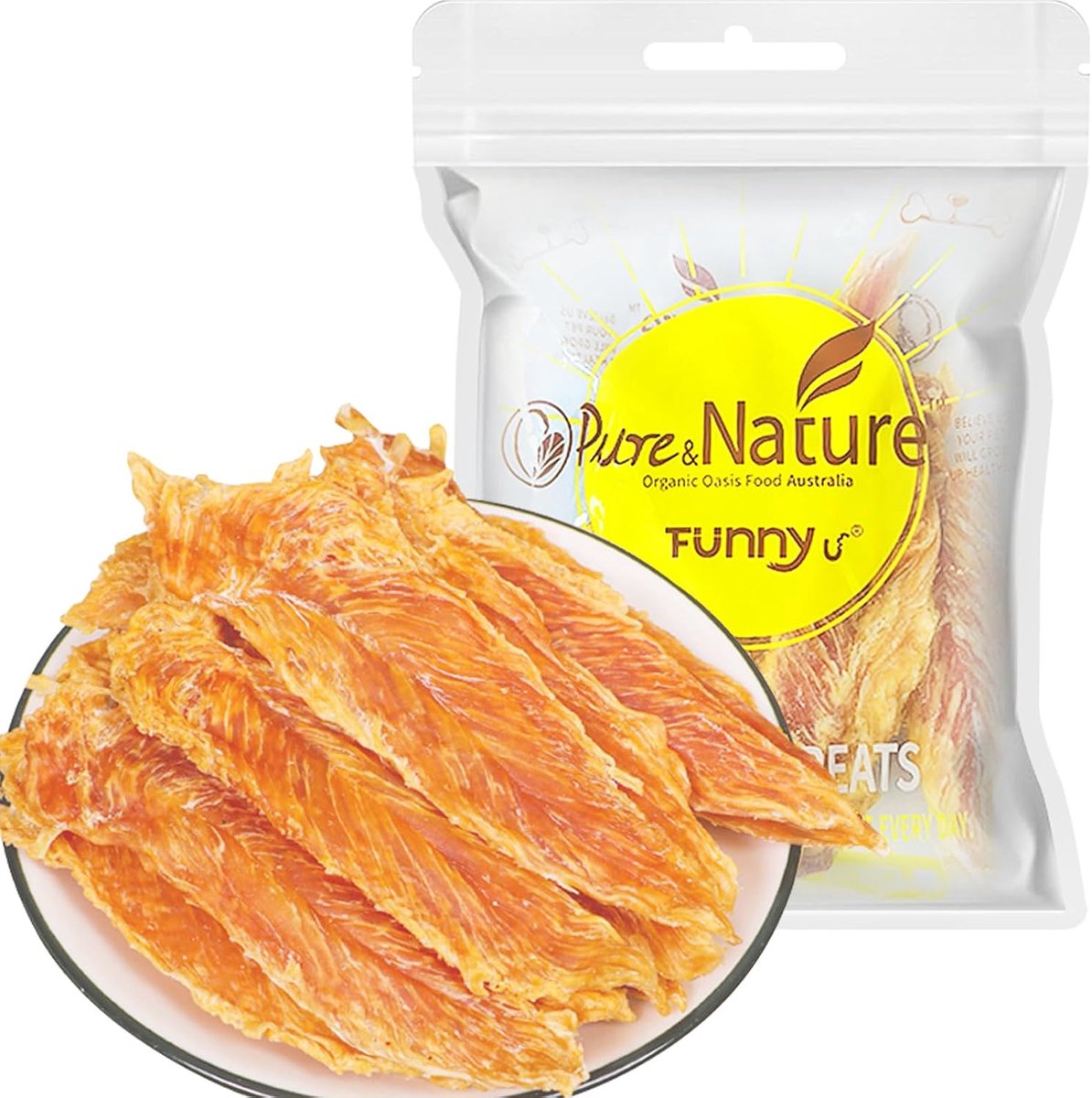 Kippenborst jerky voor honden - 100 g - graanvrij - gezonde beloning voor training - ShopVlot