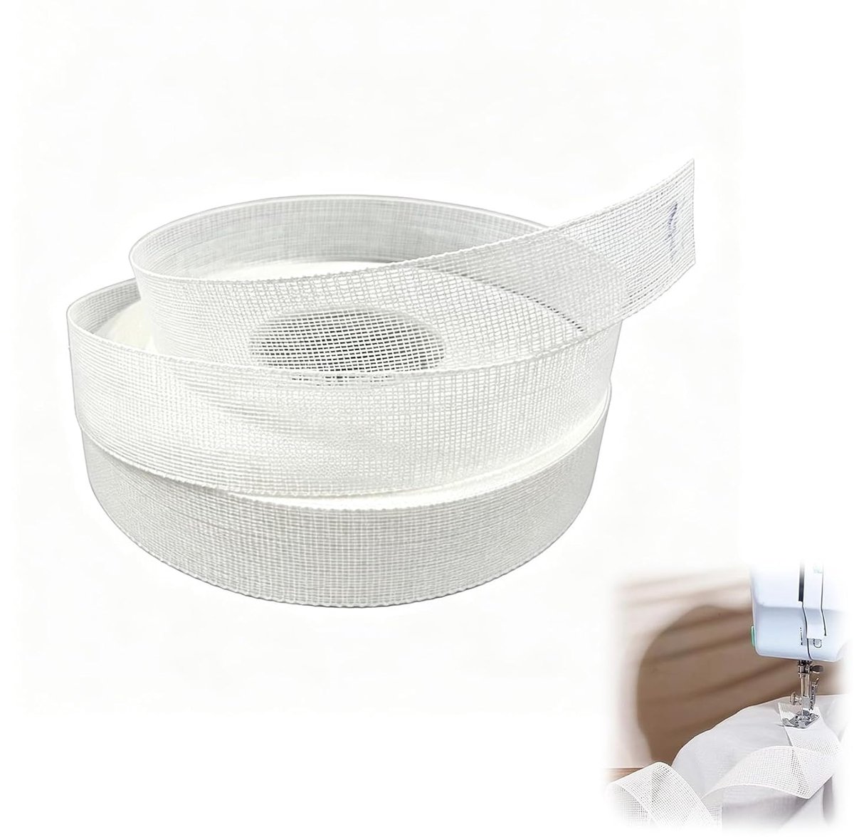 Hem tape 6 m × 3.5 cm - beige herringbone - geschikt voor smalle en ronde zomen - ideaal voor zelfgemaakte kleding - ShopVlot