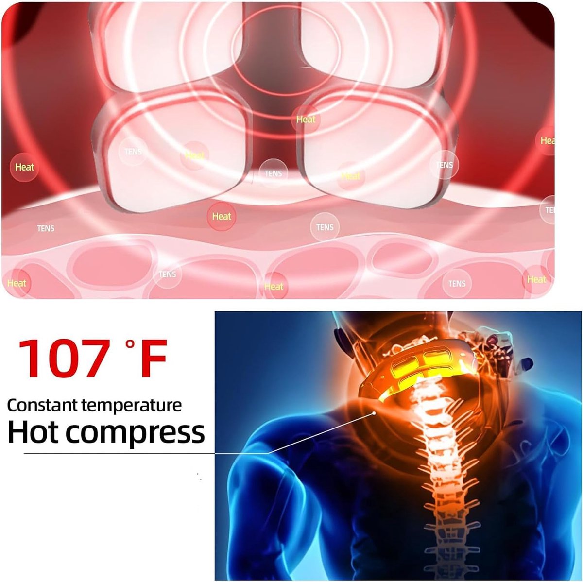 Nekmassageapparaat 6 Modi 9 Niveaus - Warmtebehandeling 42 °C - Ergonomisch Ontwerp - ShopVlot