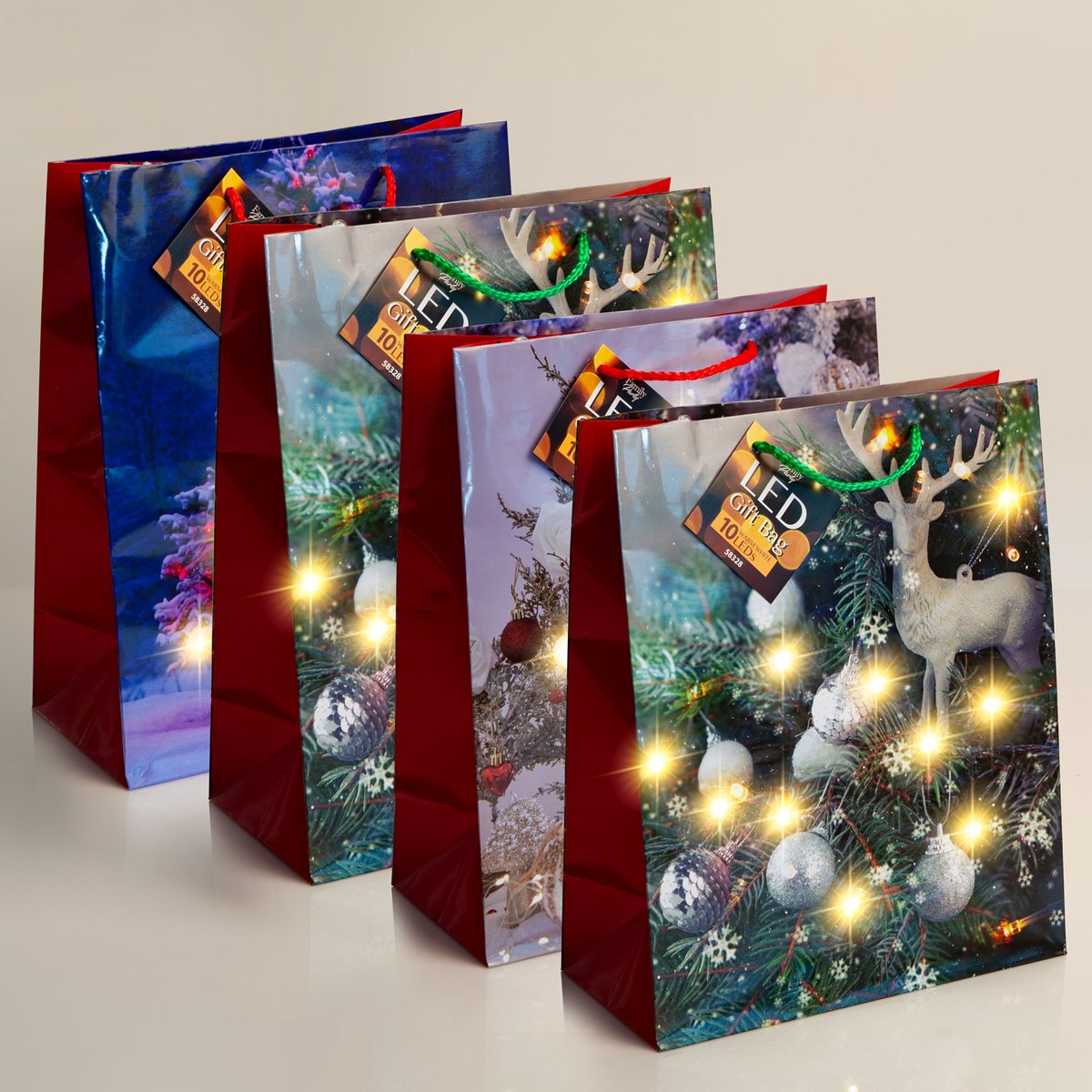 Cadeauzakjes Cadeautasjes Kerst 12 Stuks [58328]