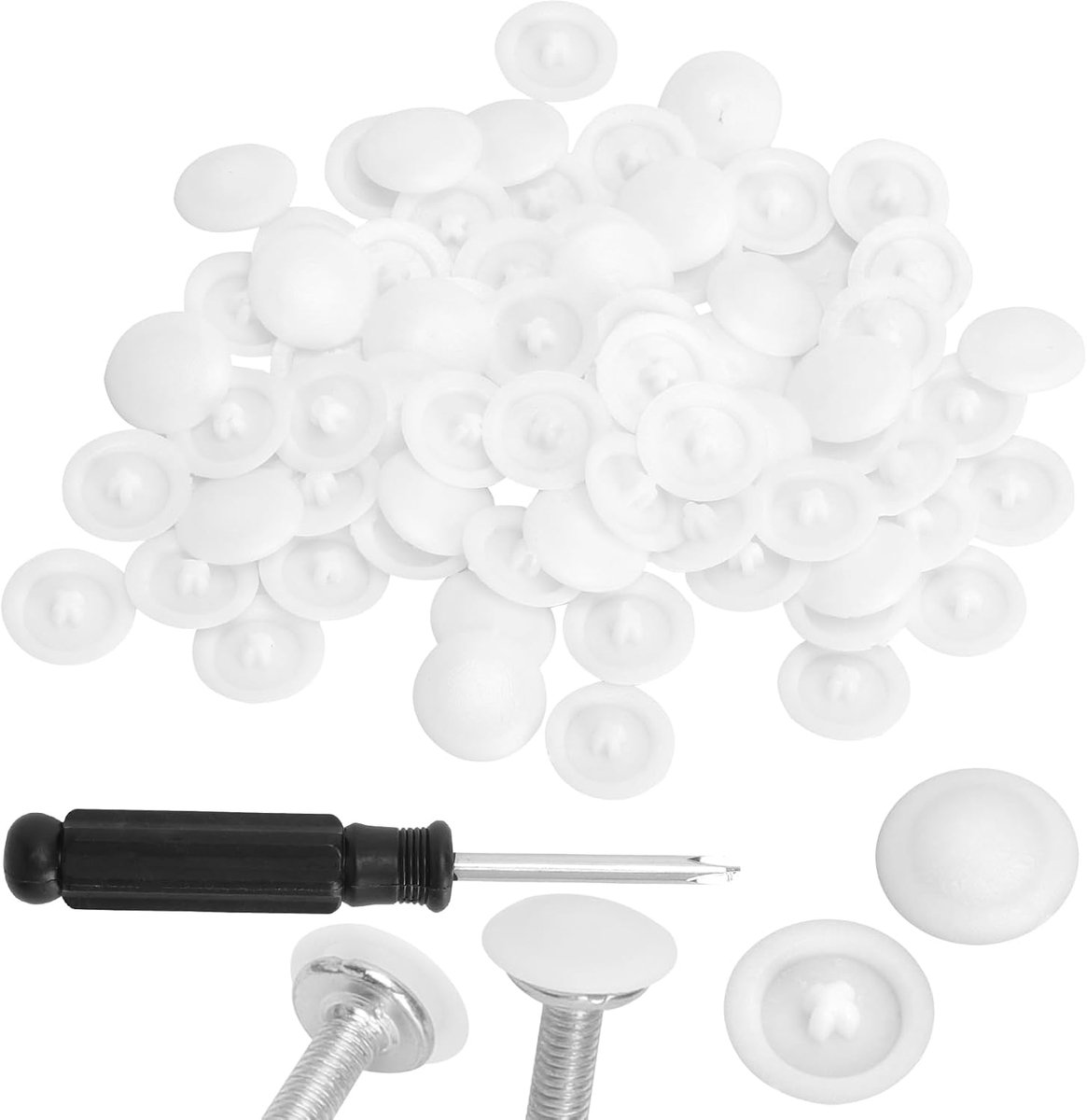 Schroefdeksels 12 mm - Witte schroefkappen - Voor nette afwerking - Geschikt voor meubels en muren - ShopVlot