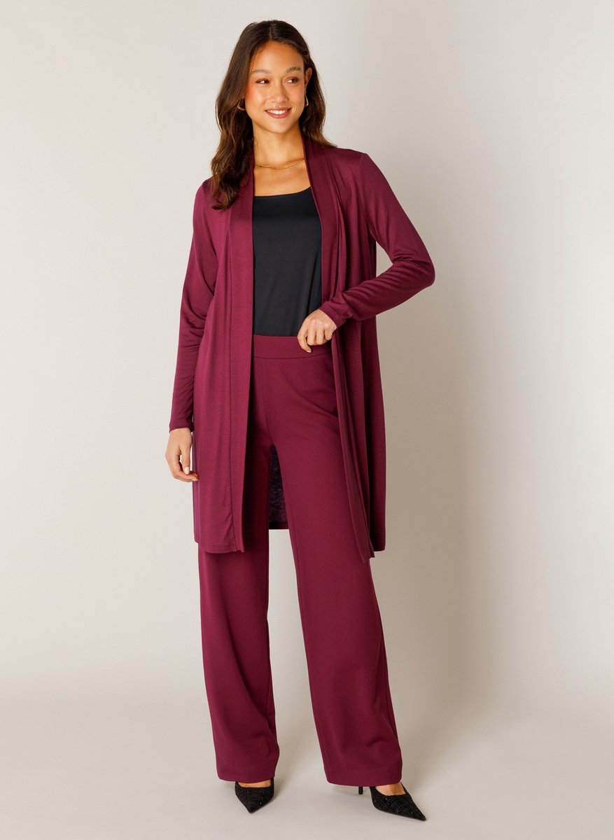 BASE LEVEL Yayla Long Vest - Wine Red - maat 36