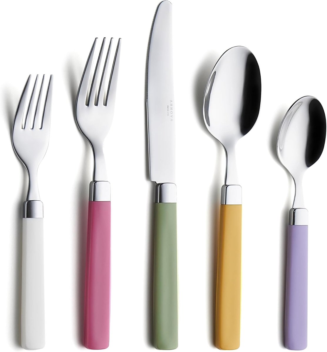 Bestekset - 20-delig - RVS met gekleurde handvatten - Ideaal voor diners - SnelShoppen