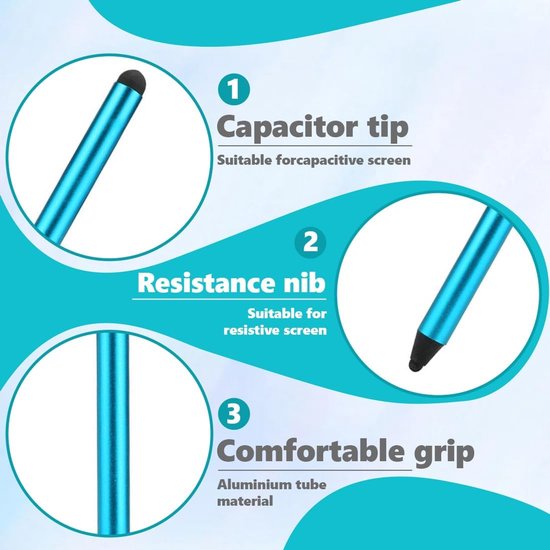 Mobiele telefoon stylus - 7 capacitive pen - dual head rubber - voor nauwkeurig touchscreen gebruik - m-winkel — afbeelding 2