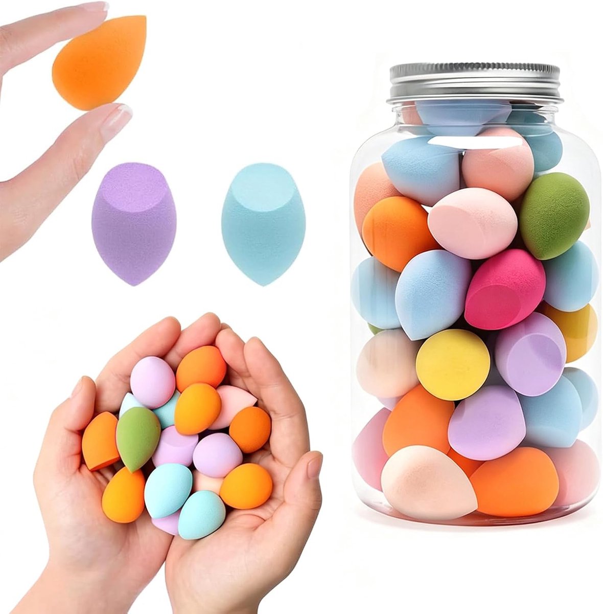 Make-upsponzen 40 stuks - latexvrij - gemakkelijk te reinigen - voor vloeibare crème-foundation - SnelShoppen