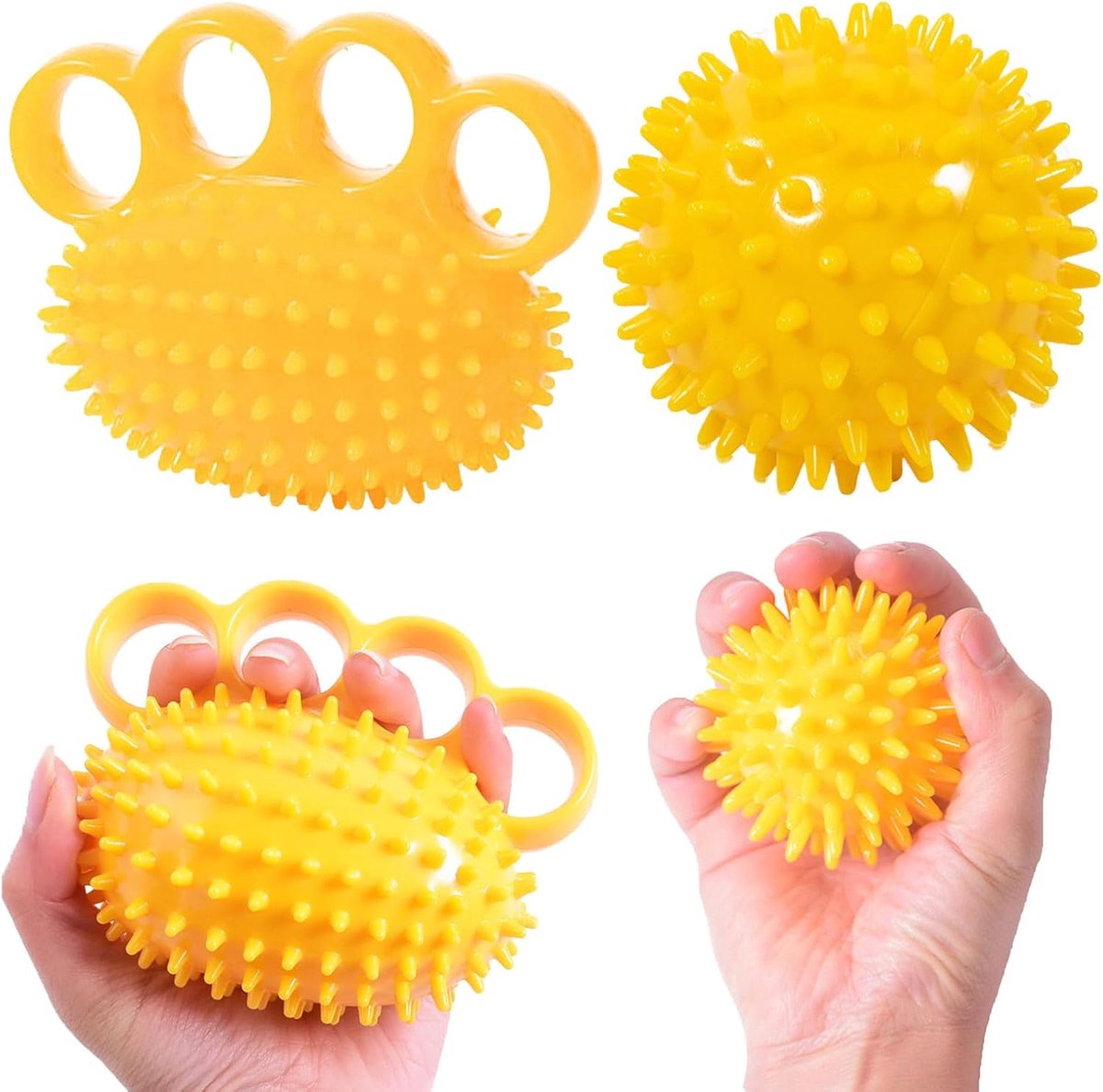 SnelShoppen - 2 Stuks Vingerrekker en Stressbal voor Ouderen, Hand Oefenbal voor Stressverlichting, Verbeter Flexibiliteit en Ontspan Vingers en Pols