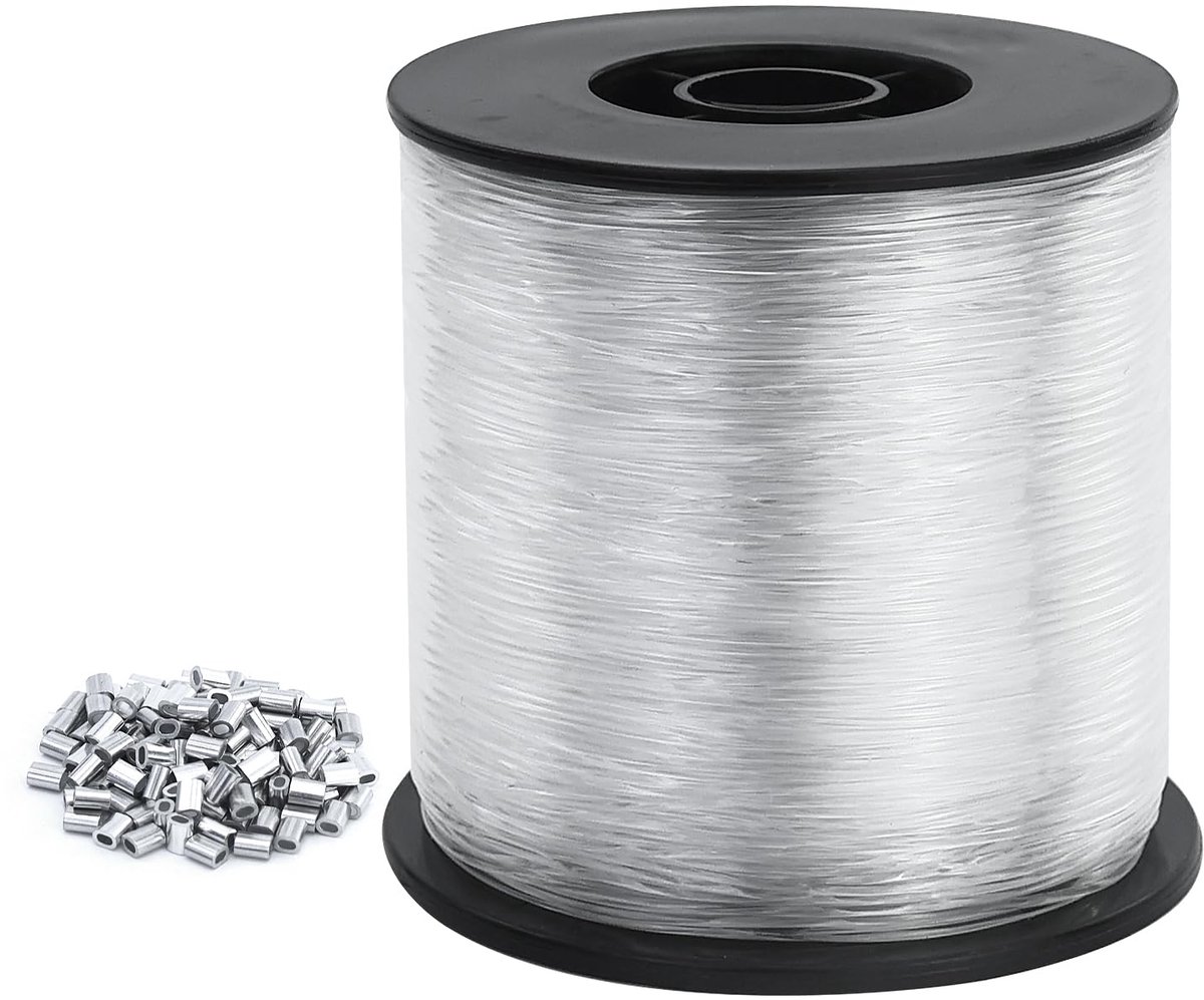 200 m nylon draad, transparant, scheurvast, 0,8 mm transparant monofilament vislijn, sterk nylon koord om op te - ShopVlot