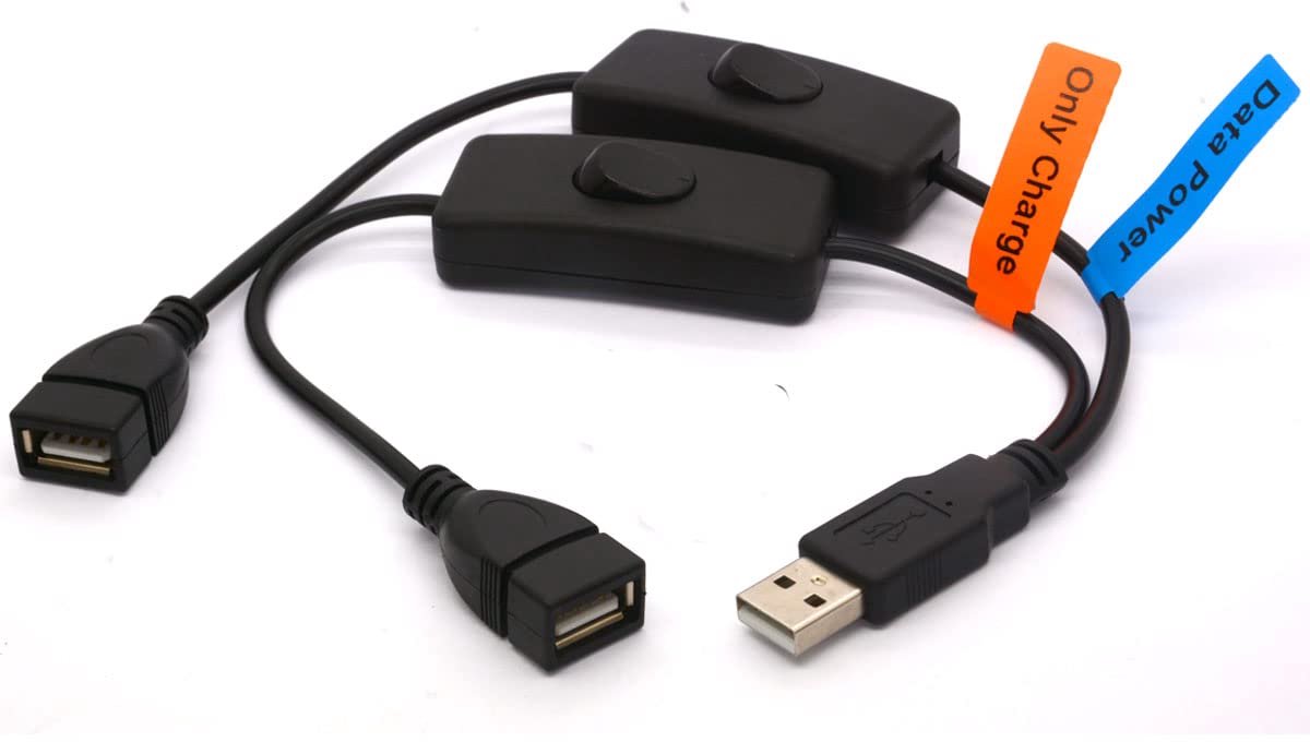 USB splitter Y-kabel met aan/uit 303 schakelaar - USB 2.0 mannelijke naar 2 vrouwelijke - ShopVlot