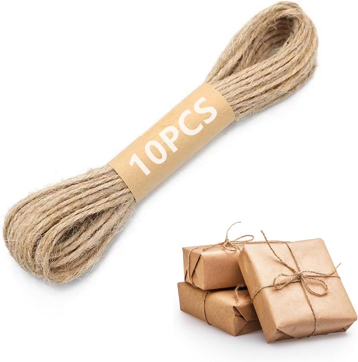 Jute Touw 2 mm - Natuurlijk Jute Touw - Sterk en Duurzaam - Ideaal voor DIY Klussen - ShopVlot
