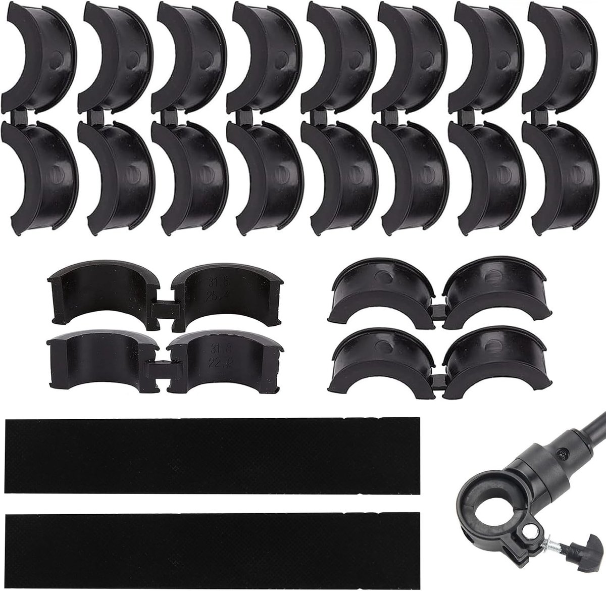 SnelShoppen - 12 Stuks Fietsstuur Afdichting, Siliconen Rubber Stuuradapter 31,8 tot 25,4/22,2mm, Trilfietsstuur Onderdeel voor Mountainbikes