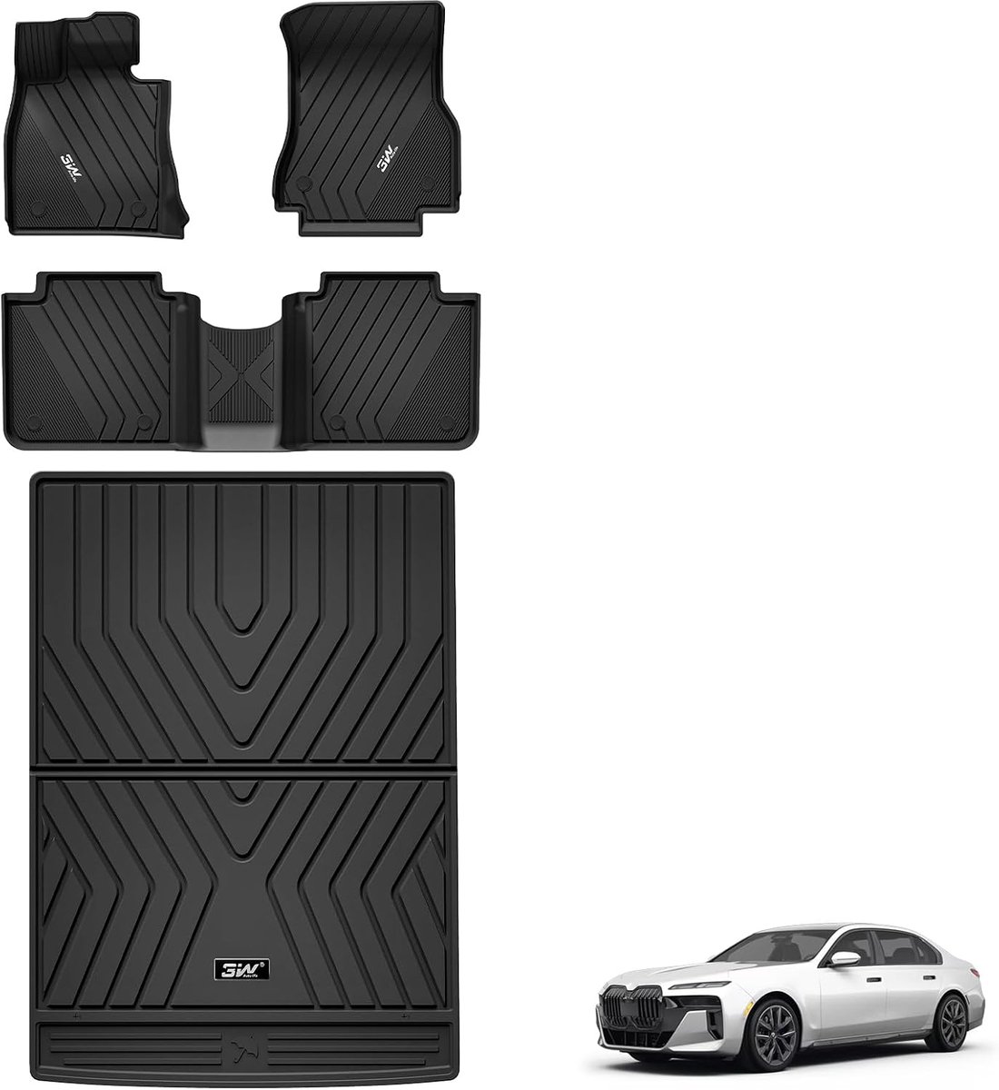 Vloermatten set BMW 7 Serie G70 2023 2024 - TPE weerbestendig - perfecte pasvorm - optimale bescherming - ShopVlot