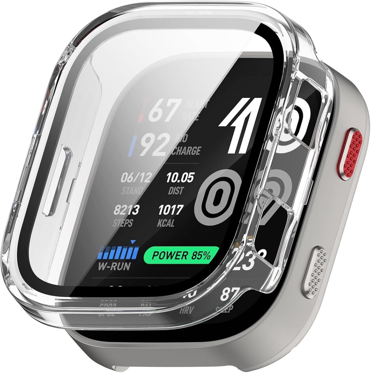 Beschermhoes Amazfit Bip Max - schokbestendig - PC + gehard glas - optimale bescherming - ShopVlot