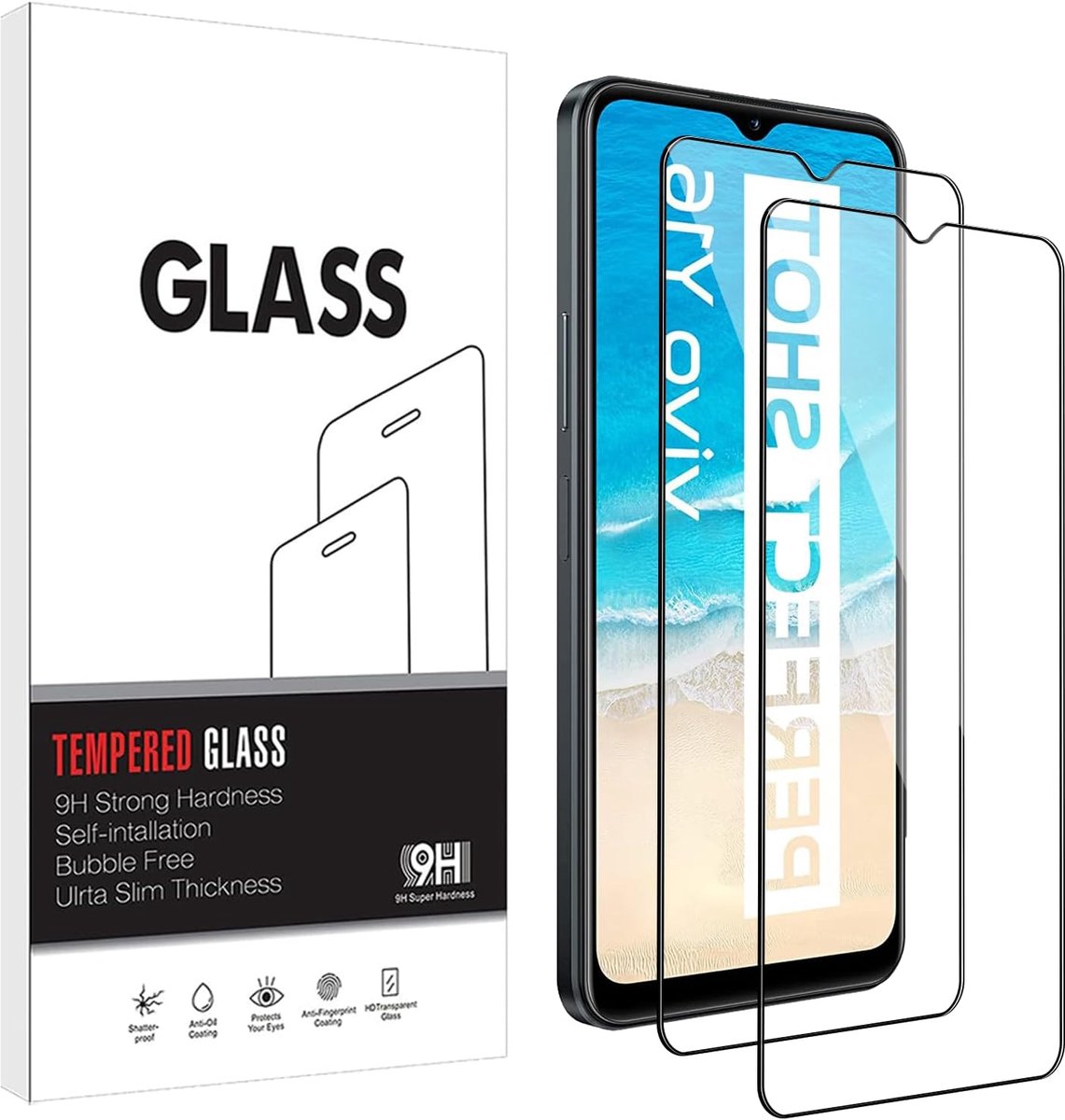 Beschermfolie voor Vivo Y16/Y35/Y22S - 9H hardheid - Krasbestendig - Hoge gevoeligheid - ShopVlot