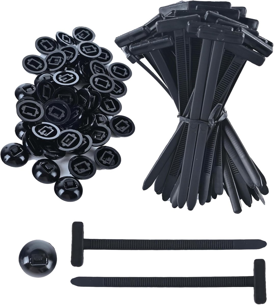 Kabelbinders 100 Stuks - Zwart Herbruikbaar - UV-bestendig Nylon - Perfect voor Kabelbeheer - ShopVlot