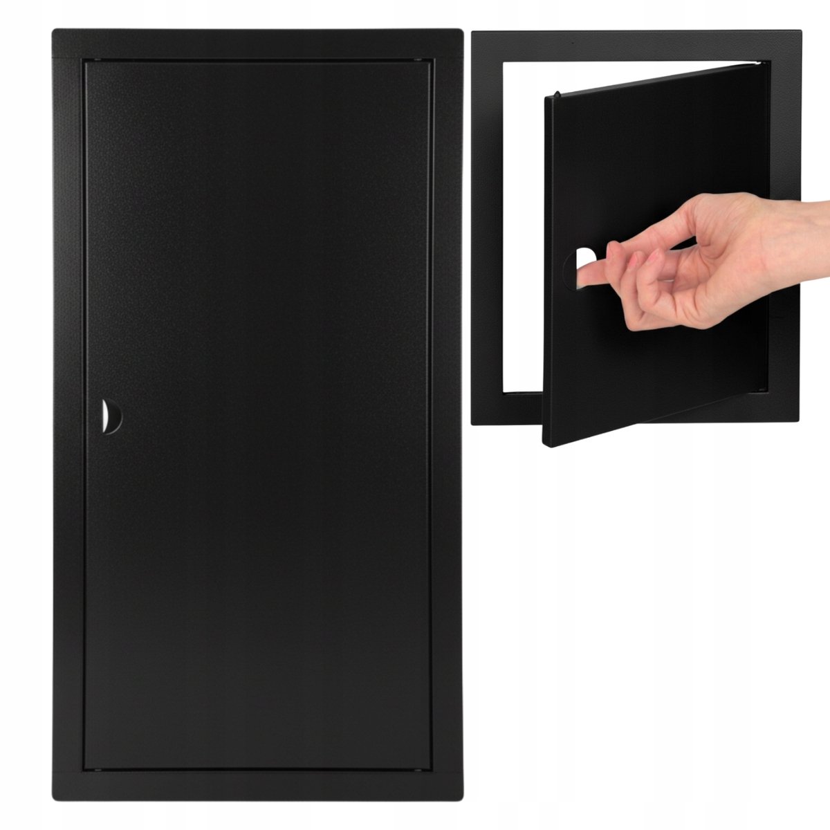 Markless Zwart Metalen Voordeur 30x60cm met Klikslot