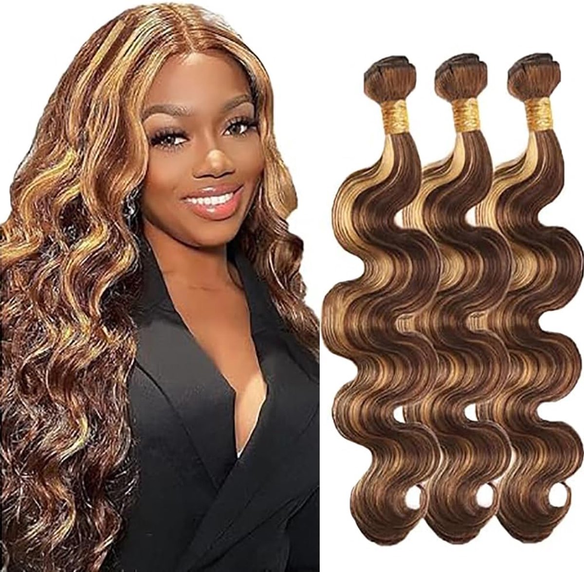 Human Hair Bundles 32 Inch - Highlight Blonde - Remy Haar - Perfect voor stijl en volume - ShopVlot