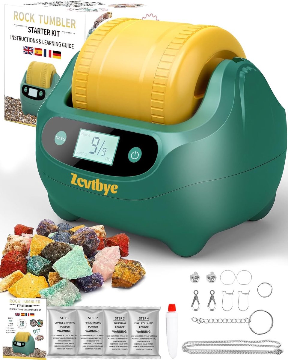 Steentrommel Kit met Digitale 9-Dagen Timer - Dubbele Laag Geluidsreductie - ShopVlot