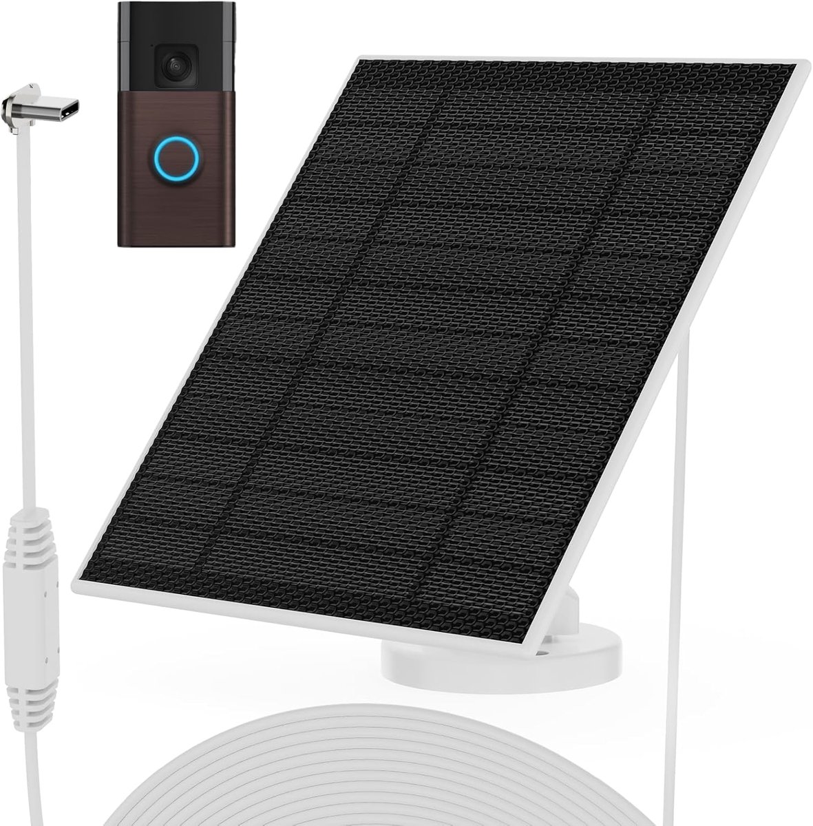 Zonnepaneel voor ringdeurbel - 6W oplader - ultradun ontwerp - continu opladen met zonlicht - ShopVlot