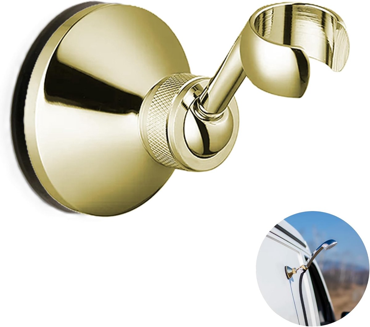 Doucheslanghouder magnetisch - 360 graden draaibaar - robuust messing - perfect voor camper - ShopVlot