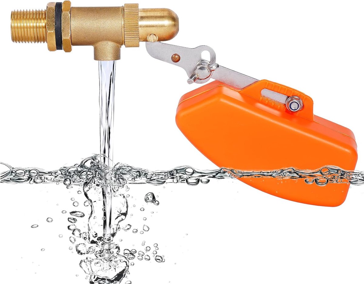 vlotterventiel 3/4 inch, vlotterschakelaar voor watertank | Automatisch vlotterventiel voor zwembad, drinker, oranje zwemmer van kunststof