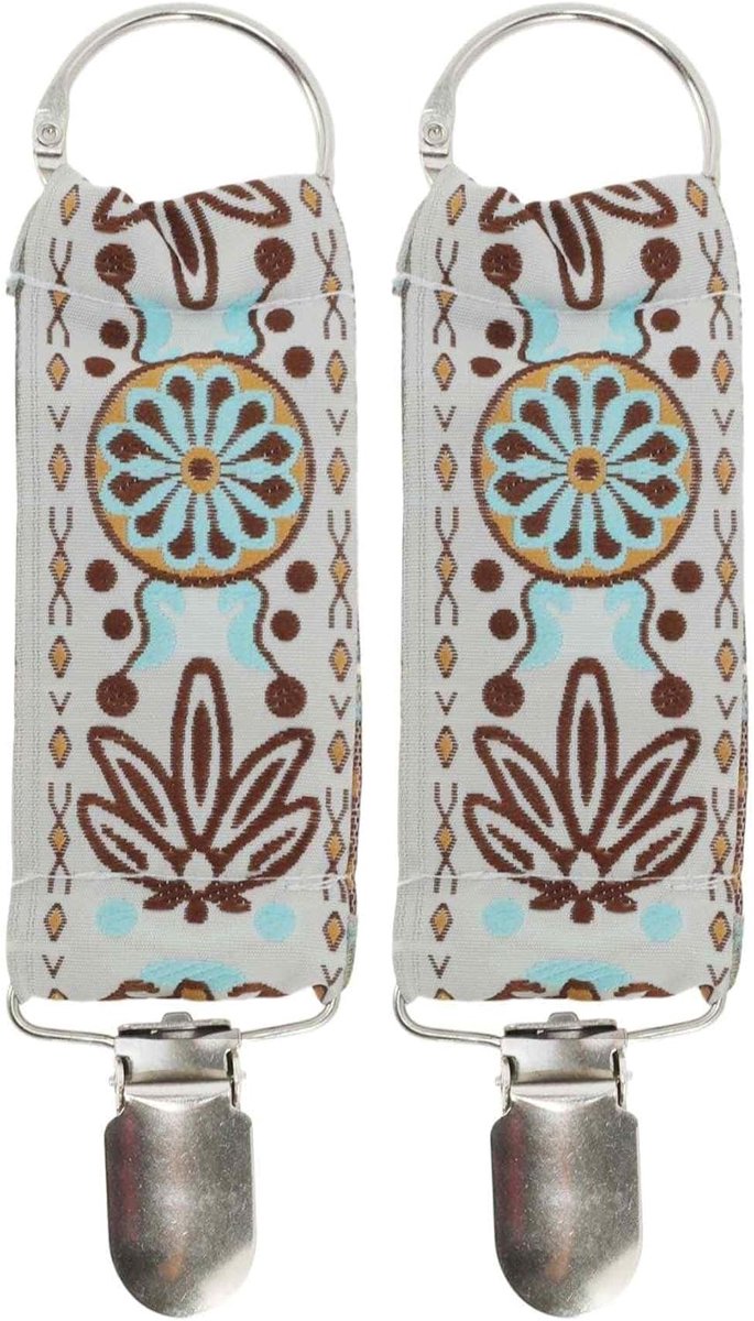 Geborduurde hoedhouder, hoedhouder voor reizen, accessoires voor reistassen, rugzakken, bagage, outdoor, kleurrijk, 2 stuks
