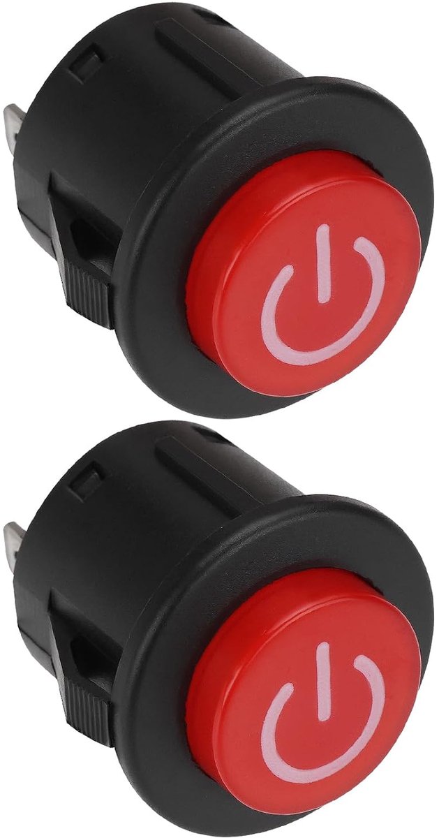 2 Stks Power Start Knop Schakelaar 3Pin Een Knop Start Schakelaar 12V voor Kinderen Elektrische Auto RC Afstandsbediening Ccontrol Elektrische Auto (26mm)