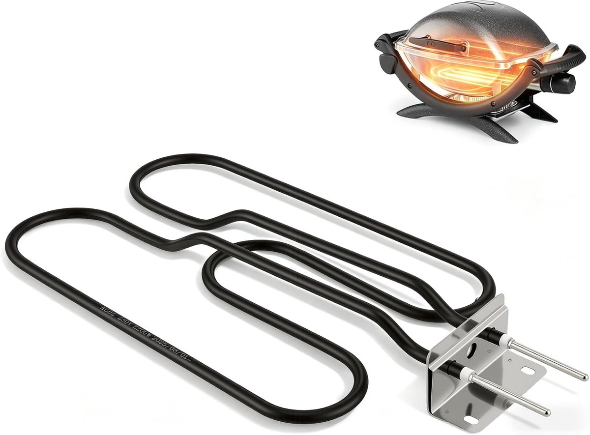 66631 voor Weber elektrische grill, verwarmingselement 66631 voor elektrische grill, reserveonderdeel verwarmingselement Q140, Q1400 grill, voor Weber 65620 80342 80343