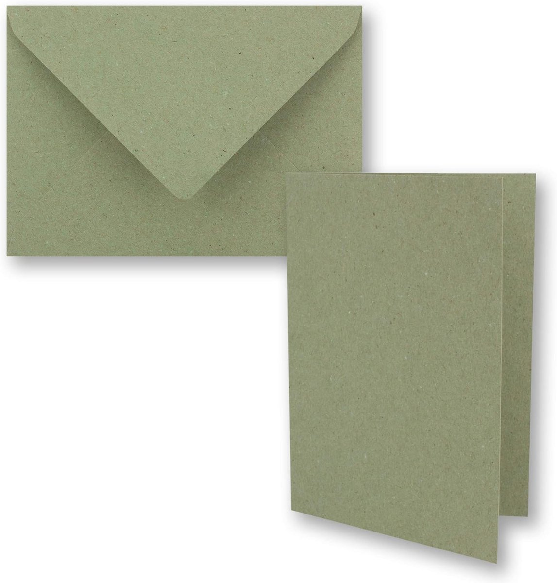 25 x groen vintage kraftpapier vouwkaarten set met enveloppen DIN A5 - 21 x 14,8 cm - groen - recycling - vouwkaarten - blanco