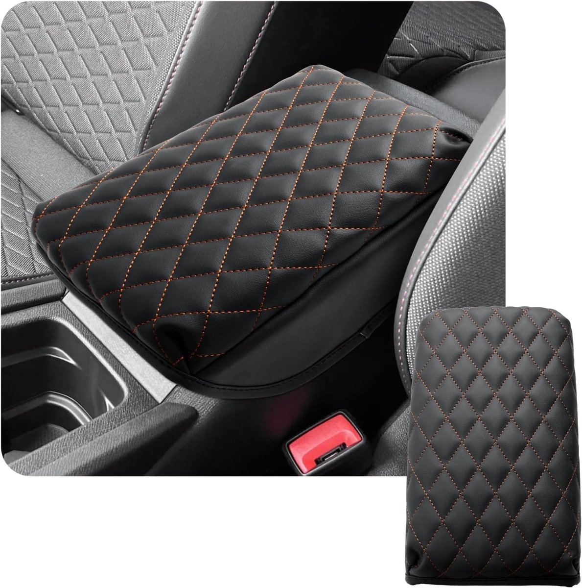 Compatibel met Seat Leon MK4/Cupra Formentor 2020-2024, 2025, middenarmsteun, deksel, afdekking, middenconsole, kunstleer, armleuning, cover, auto-accessoires (verdikte spons)