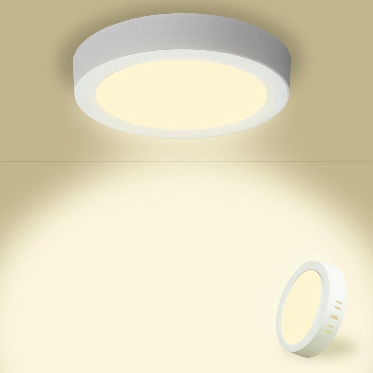 Ronde LED-lamp 1620LM, 100W equivalent, waterdicht inbouwplafondlamp IP44 voor slaapkamer, keuken, woonkamer, badkamer Ø17CM Natuurlijk Wit