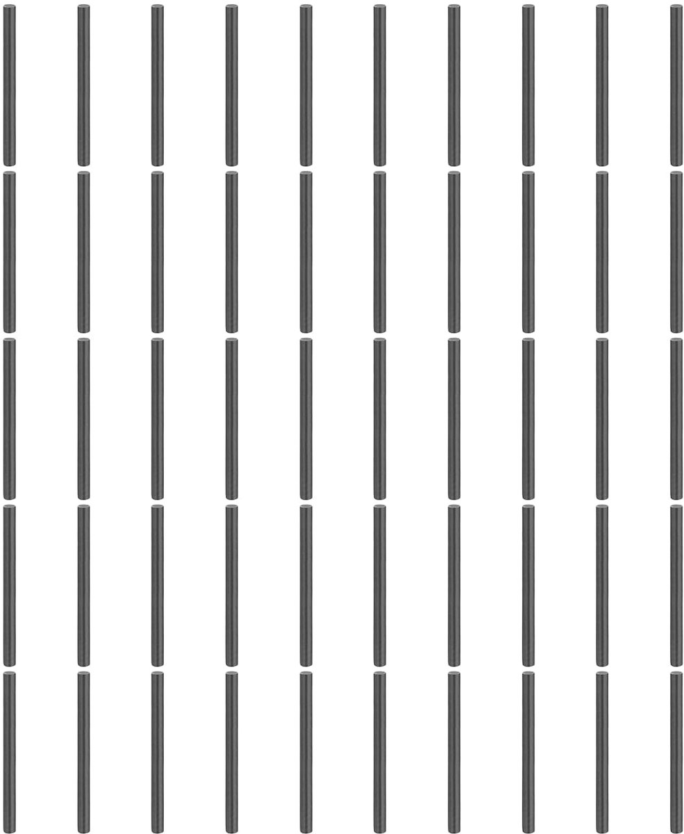 50 stuks 1,5 mm x 20 mm plugpennen 304 roestvrij staal cilindrische planksteunpinnen fase aan het einde penstang bevestigingselementen metalen plankstokken zwart