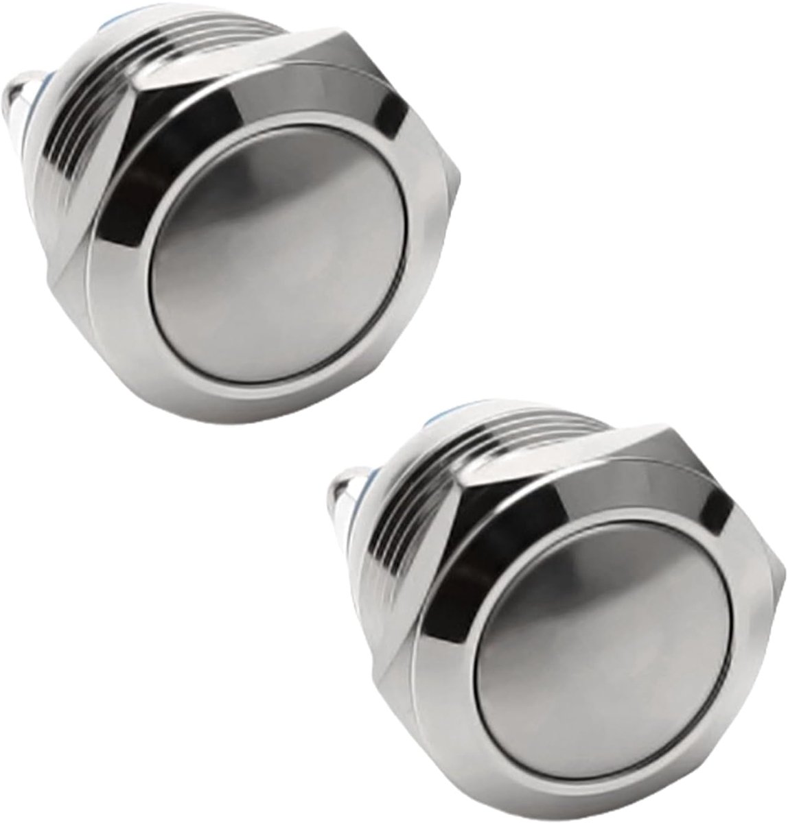Drukknopen, belknop, 16 mm startknop, waterdichte drukschakelaar, 250 V, 220 V, AC 12 V, 24 V, 36 V, DC 3 A, schroefklemmen, belknop, roestvrij staal, voor auto, huishoudelijke apparaten