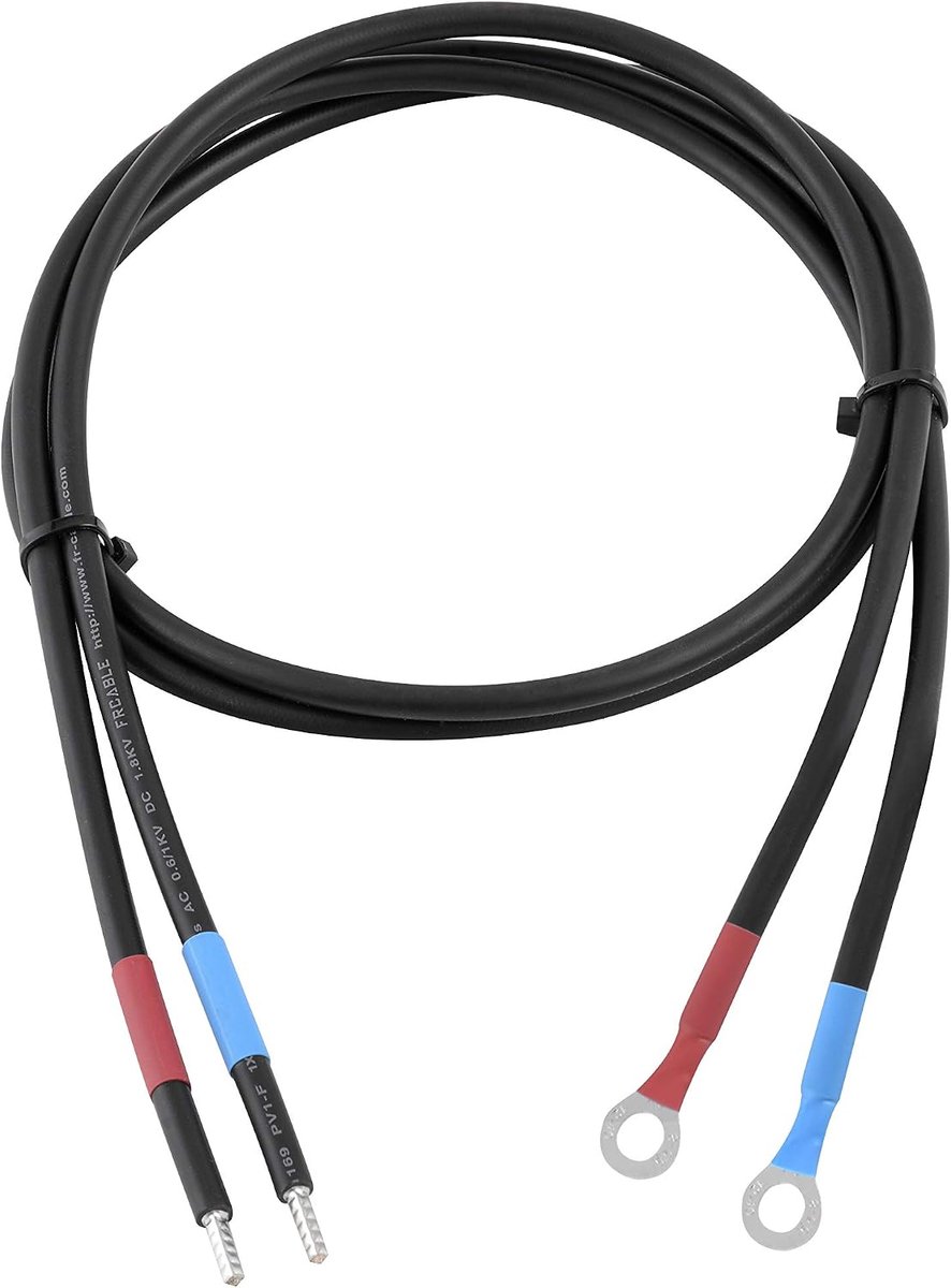 6 mm² accukabel zonne-laadregelaar en batterij met M8-ringogen (universeel 6 mm² M8)