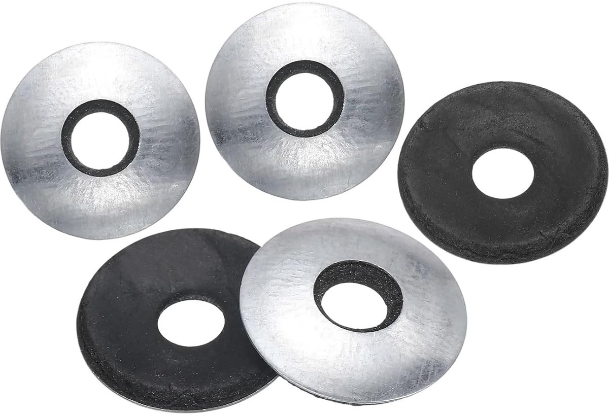 100 stuks 1/4" x 3/4" afdichtringen, 304 roestvrij staal verzinkt EPDM gebonden neopreen afdichtringen voor schroeven en bouten, zilver en zwart
